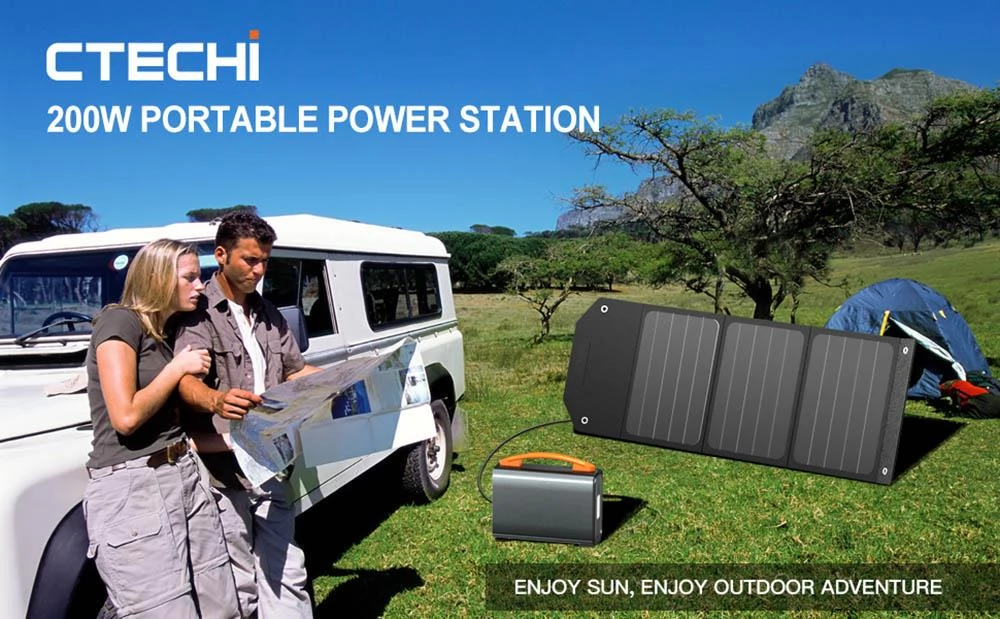 CTECHi GT200 Pro 200W/320Wh tragbare PowerStation, LiFePO4-Akku, 60W PD-Schnellladung, LED-Licht, EU-Version
