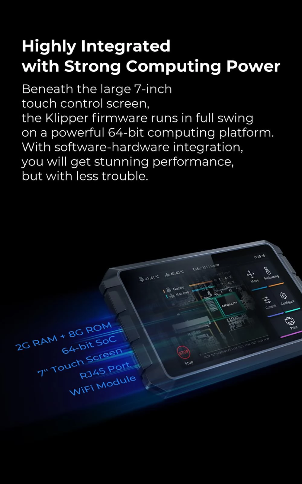 Creality 7 Klipper Touch Screen 3D Printer Smart Sonic Pad - Micro Center