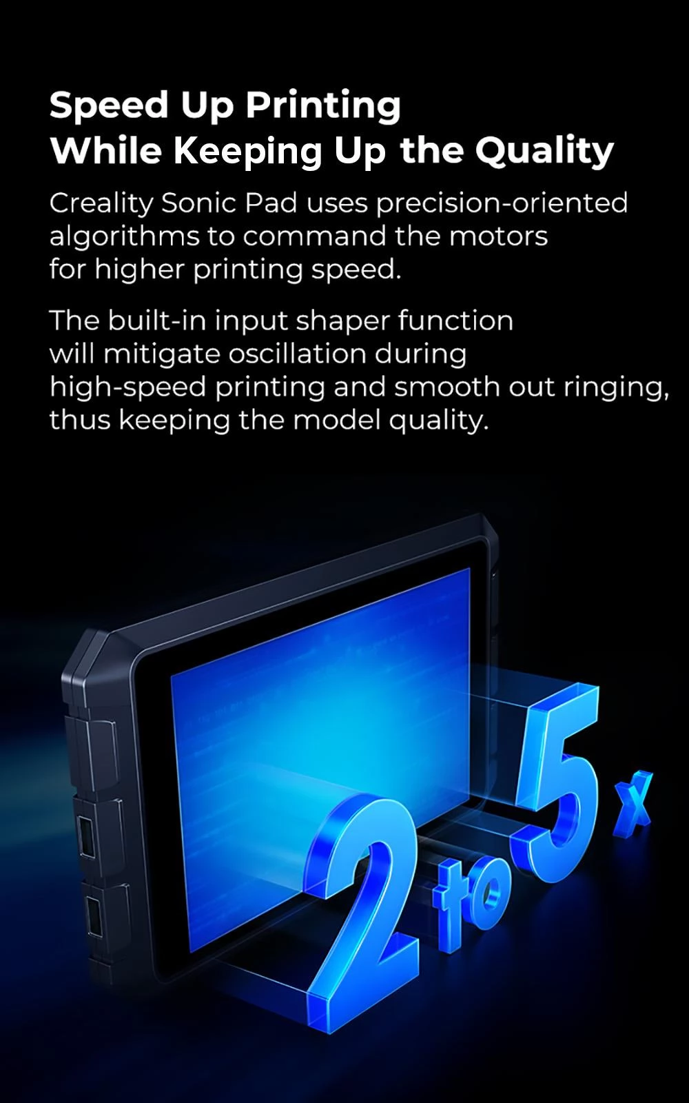 Creality Sonic Pad, Open Source 3D Printing Pad gebaseerd op Klipper, 7 inch nauwkeurig scherm, 1024x600 resolutie