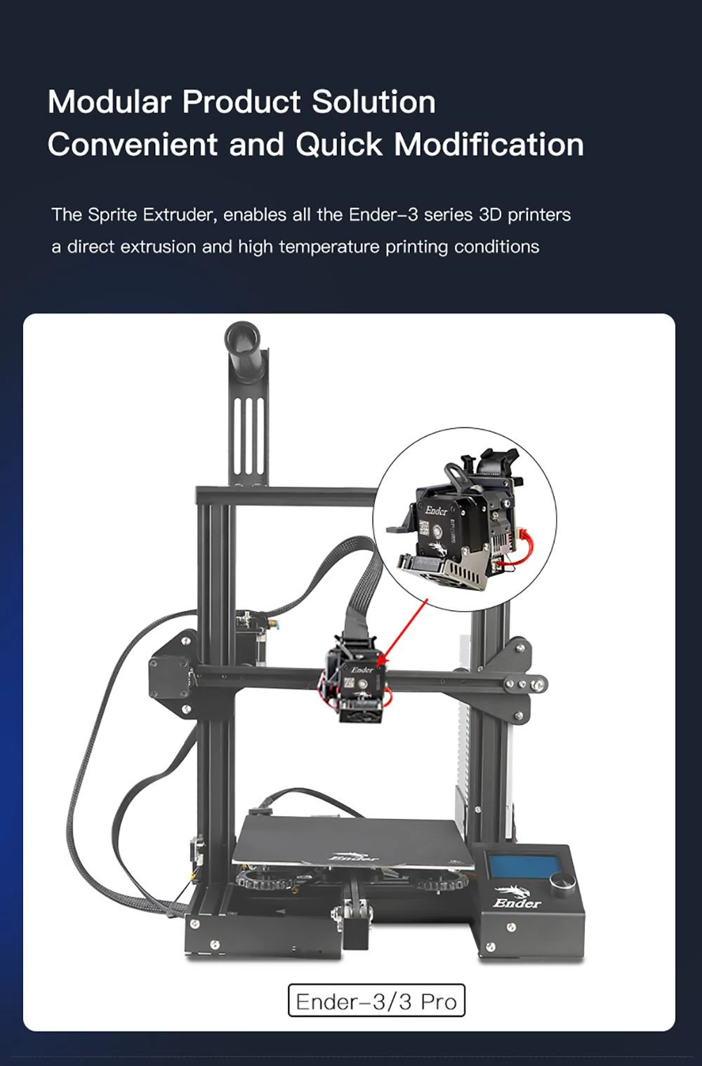 Creality Sprite Extruder Pro Kit 300°C High Temperature Printing for Ender-3 S1 /S1 PRO CR10 Smart Pro 3D Printer