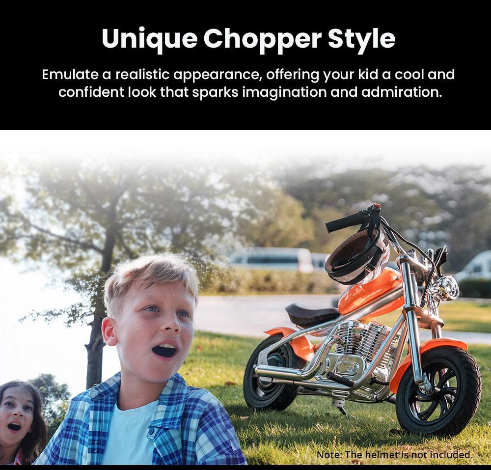 Hyper GOGO Cruiser 12 Plus Electric Motorcycle with App for Kids, 12 x 3 Tires, 160W, 5.2Ah, Bluetooth Speaker - Blue