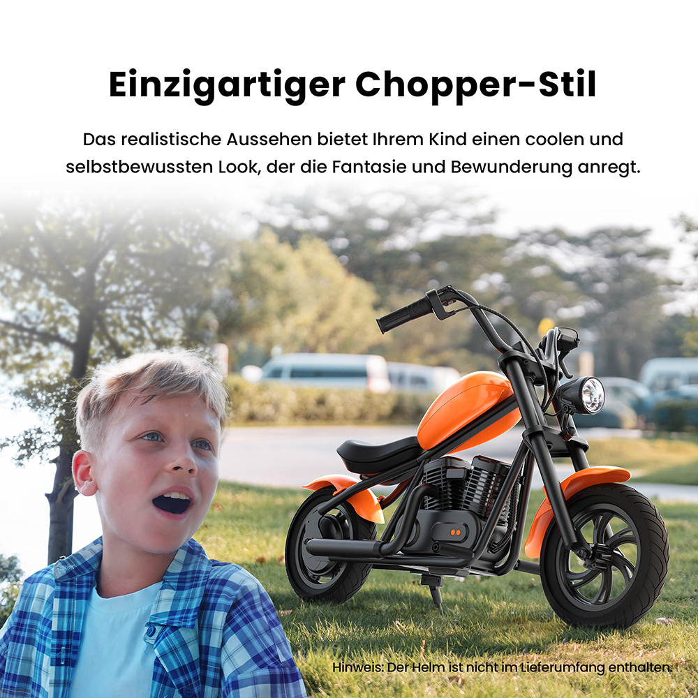 Hyper GOGO Cruiser 12 Plus Elektro-Motorrad für Kinder, 12 x 3 Zoll Reifen, 160W Motor, 21.9V 5.2Ah Akku - Blau