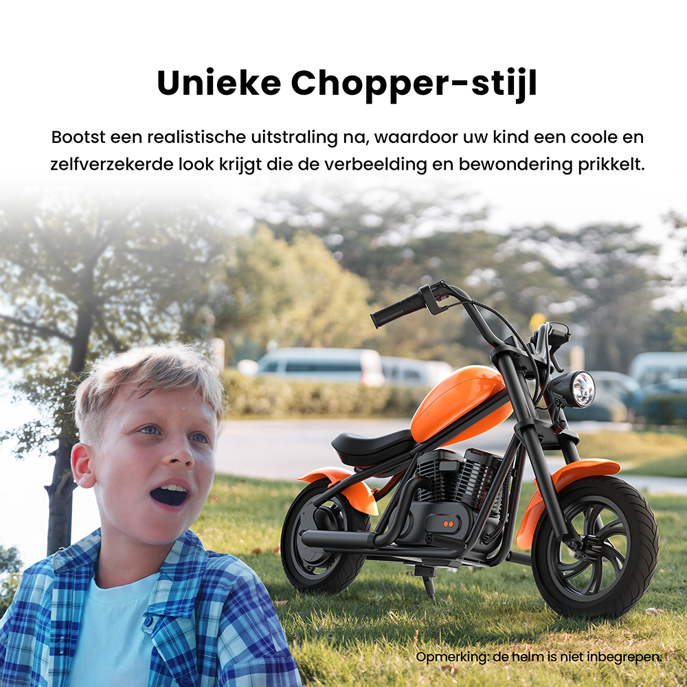 Hyper GOGO Cruiser 12 Plus Elektrische Motorfiets voor Kinderen, 12 x 3 Banden, 160W, 5.2Ah, Bluetooth-luidspreker - Groen