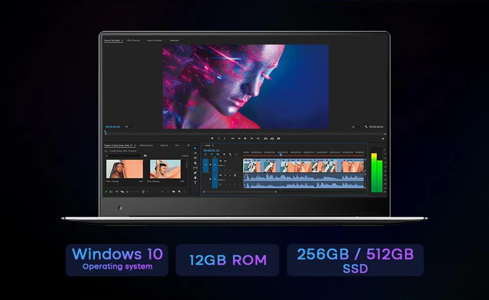 Daysky M11 Laptop 15,6 Zoll Full HD Bildschirm, 12GB DDR4 Speicher, 512GB Festplatte, 1920*1080p Auflösung