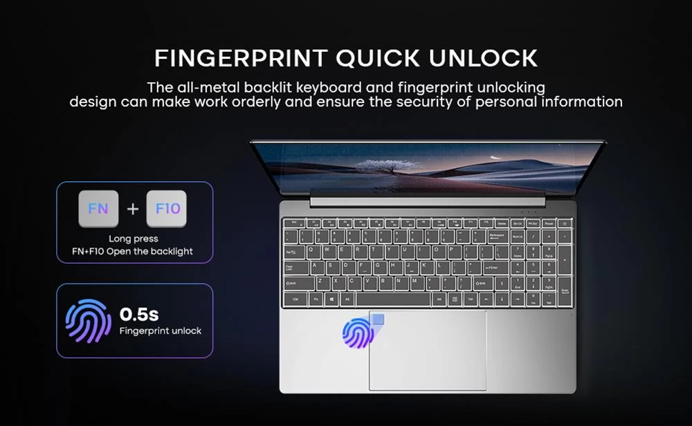Daysky M11 Laptop 15,6 Zoll Full HD Bildschirm, 12GB DDR4 Speicher, 512GB Festplatte, 1920*1080p Auflösung