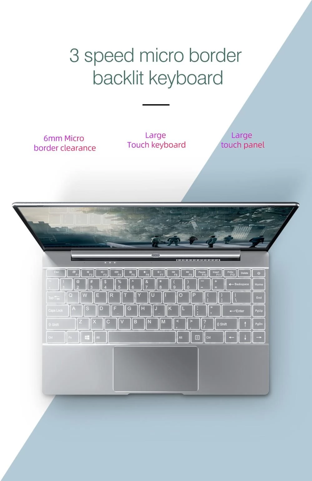 Daysky V14S 14,1 Zoll Laptop Intel Celeron N5095 6GB RAM 128G SSD 1080P FHD Mit Hintergrundbeleuchtung Windows 10
