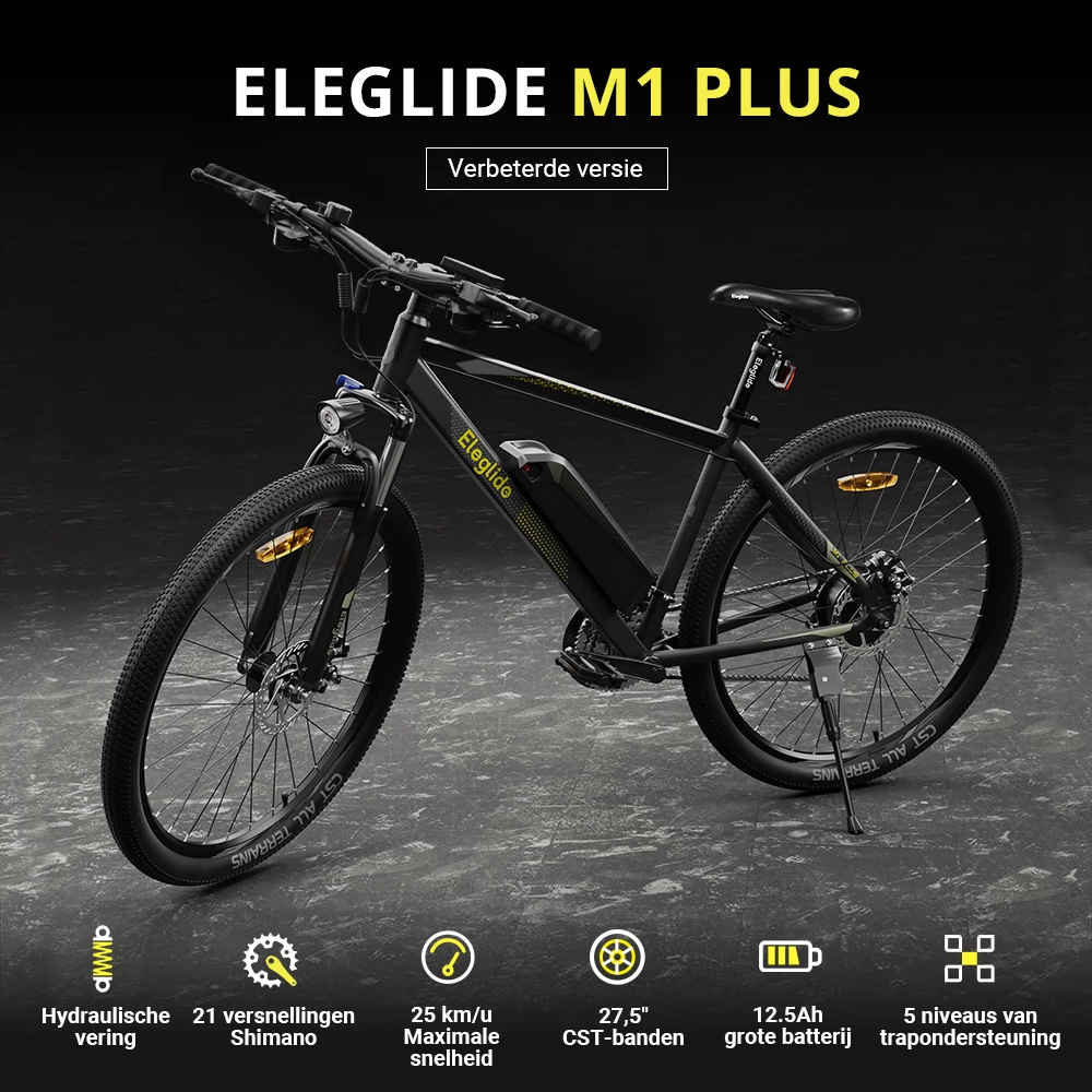 ELEGLIDE M1 PLUS Elektrische fiets MTB Mountainbike,250W borstelloze motor, 36V 12,5Ah batterij,Maximaal bereik 100KM