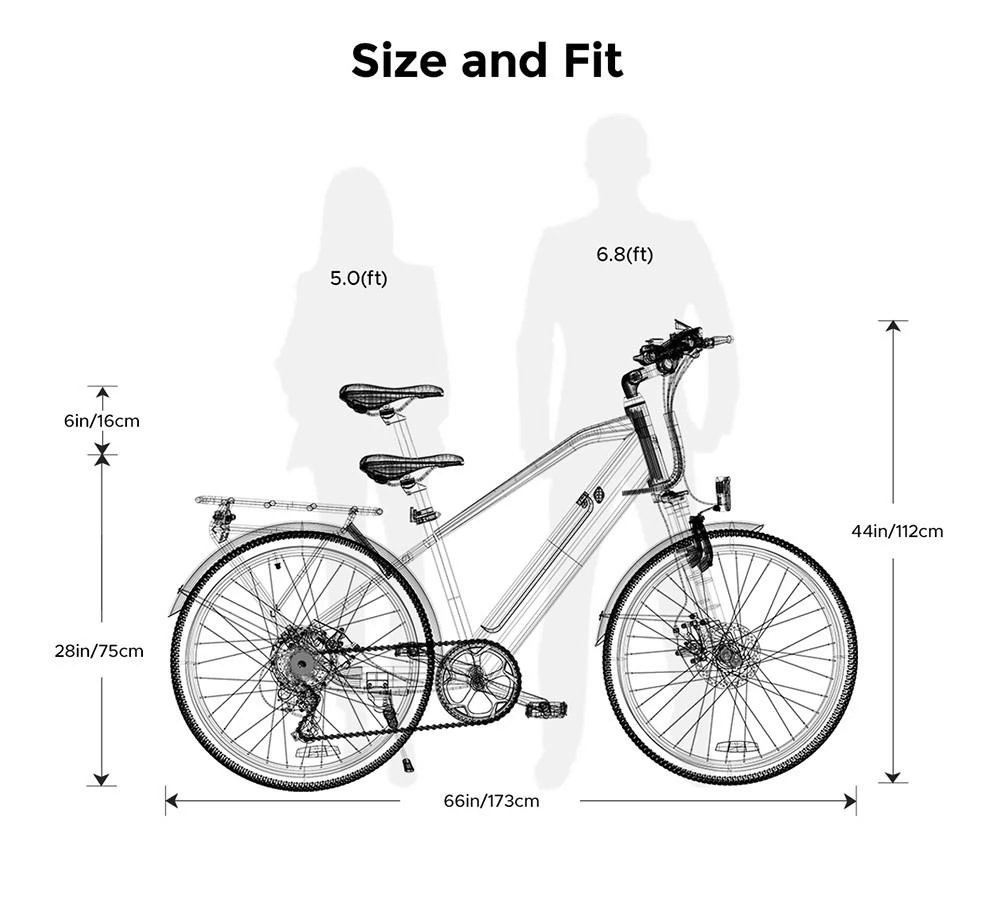 ENGWE P26 Electric City Bike Commuting Ebike,36V 250W Hub-Motor,25km/h,17Ah Battery,100km Range