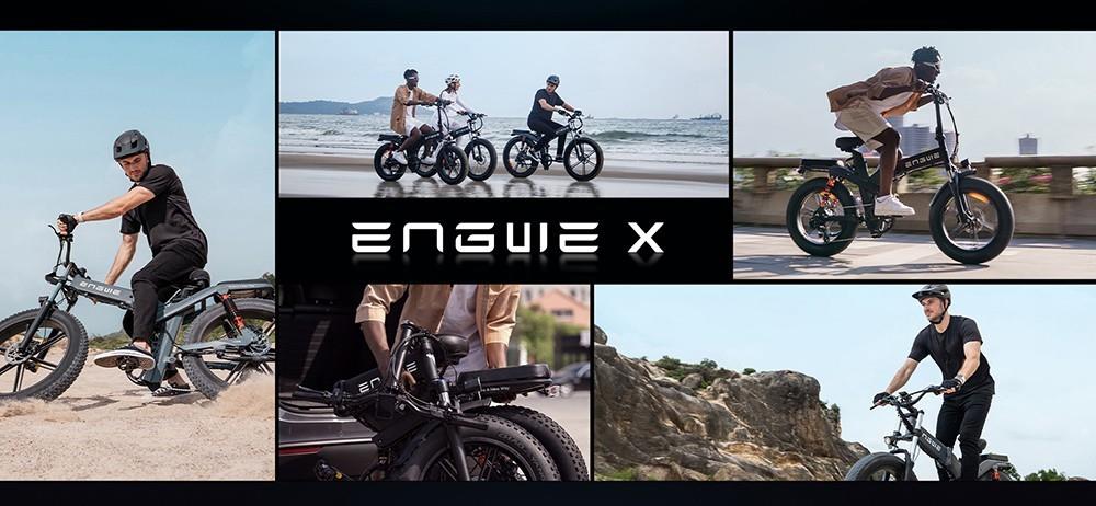 ENGWE X24 24*4.0 inch Banden Opvouwbare Elektrische Fiets, 1000W Motor, 19.2Ah+10Ah Dubbele Accu, 50km/u, 150km - Zwart
