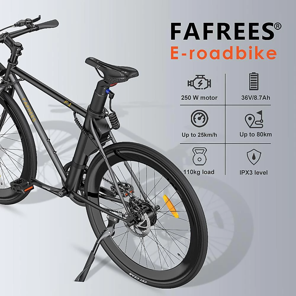 FAFREES F1 700C*28C Elektrofahrrad – 250W bürstenloser Motor & 36V 8,7Ah Akku