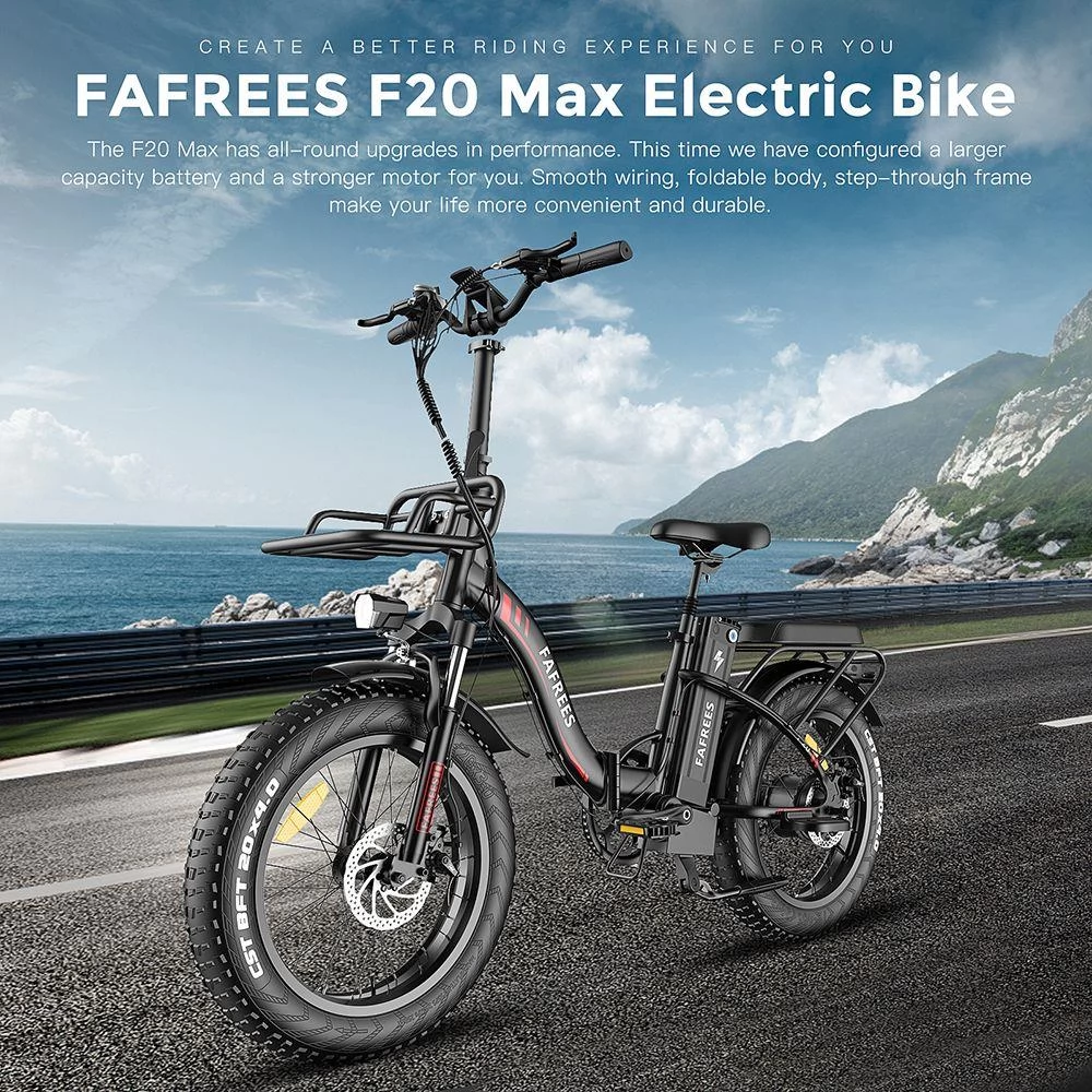 FAFREES F20 Max 20*4 Fat Inch Tire Foldable Electric Bike - 500W Brushless Motor & 18Ah Lithium Battery