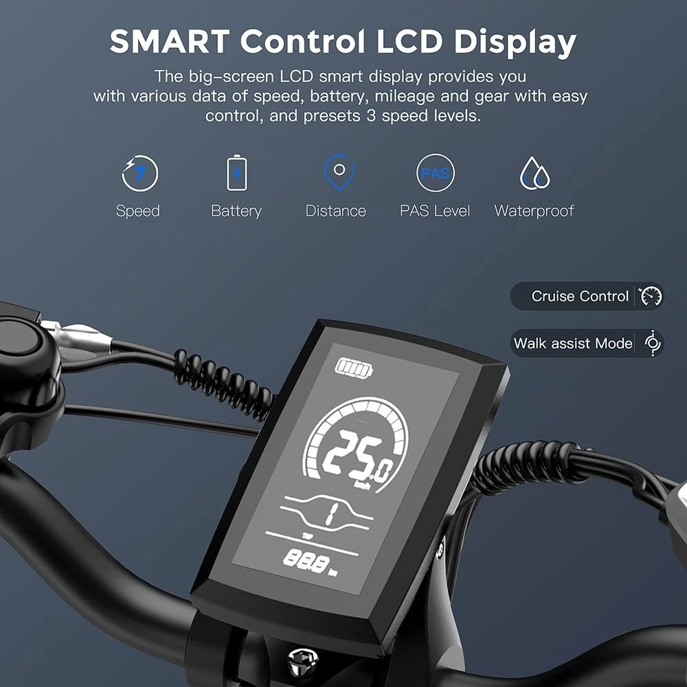 FAFREES F20 Max 20*4 Fat Inch Tire Foldable Electric Bike - 500W Brushless Motor & 18Ah Lithium Battery