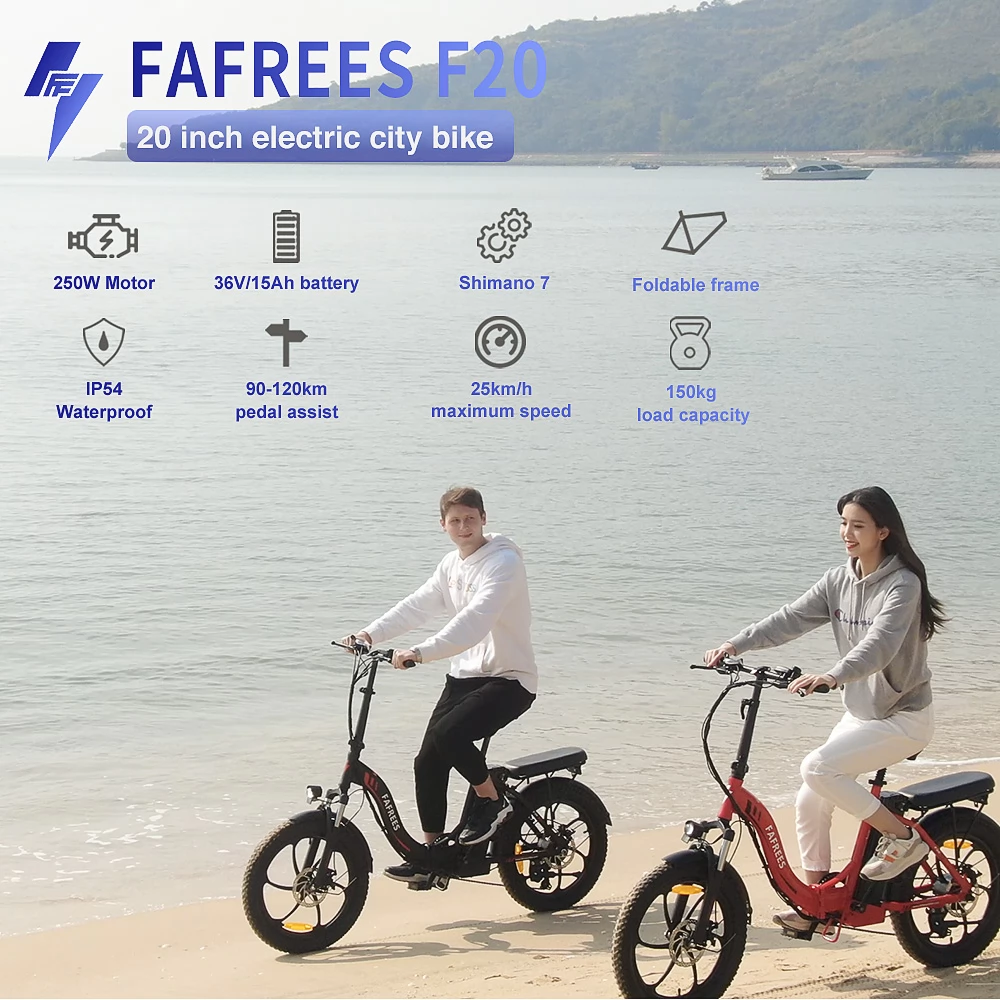 FAFREES F20 20 Banden Opvouwbare Stad Elektrische Fiets - 250W Brushless Motor & 36V 15AH Lithium Batterij