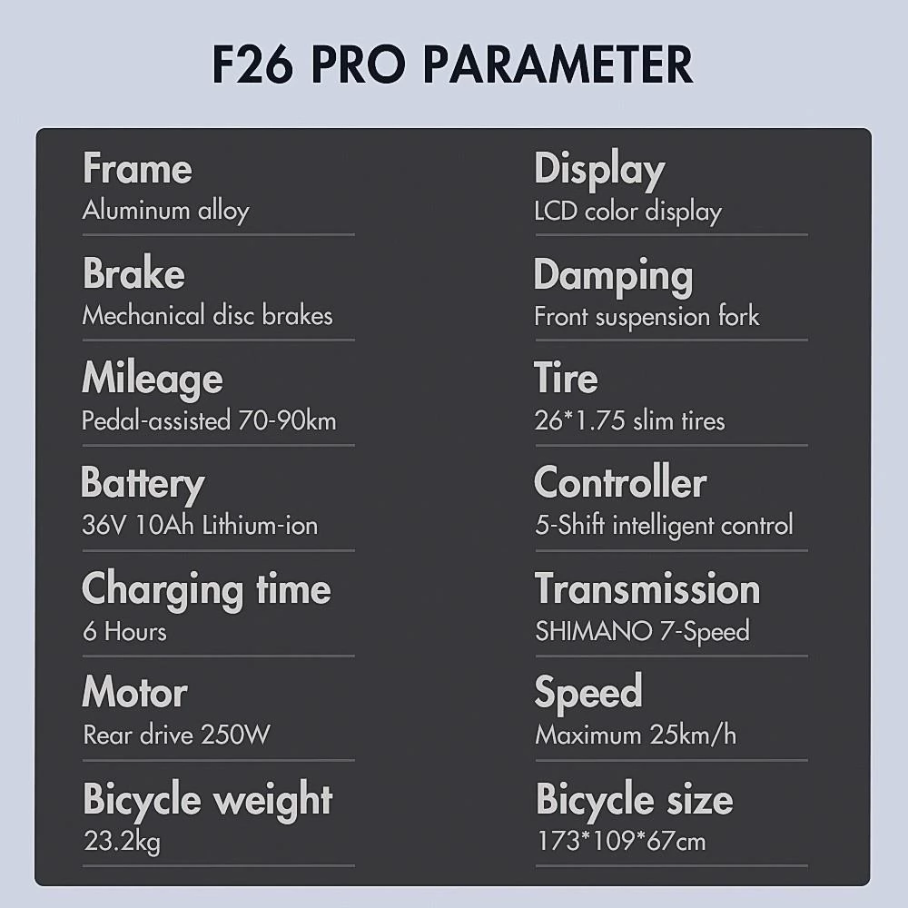 Fafrees F26 Pro 26  CST Banden Elektrische Trekkingfiets Max kilometerstand 90km 36V 10Ah batterij en 250 W borstelloze motor