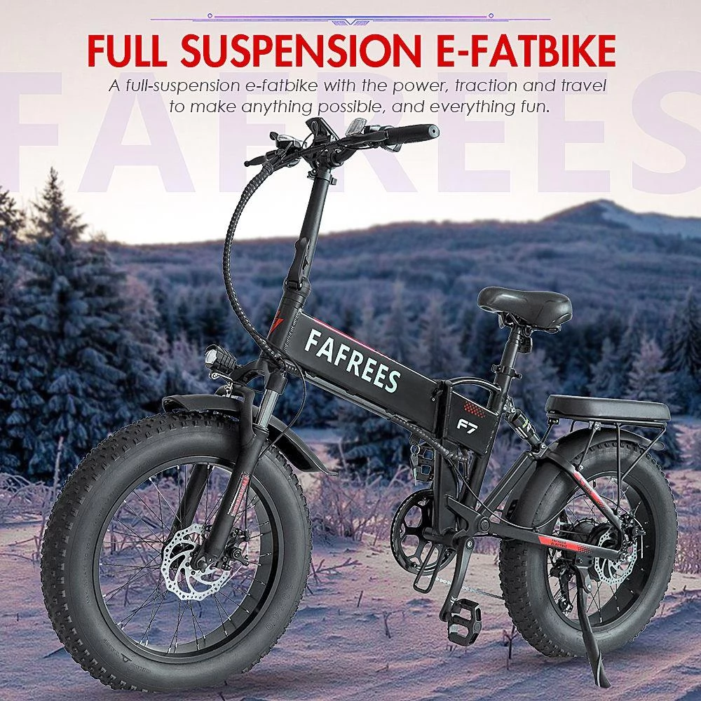 FAFREES F7 20 * 4,0 Inch dikke banden opvouwbare elektrische fiets - 250W Motor & 10 Ah Lithium-Ion batterij