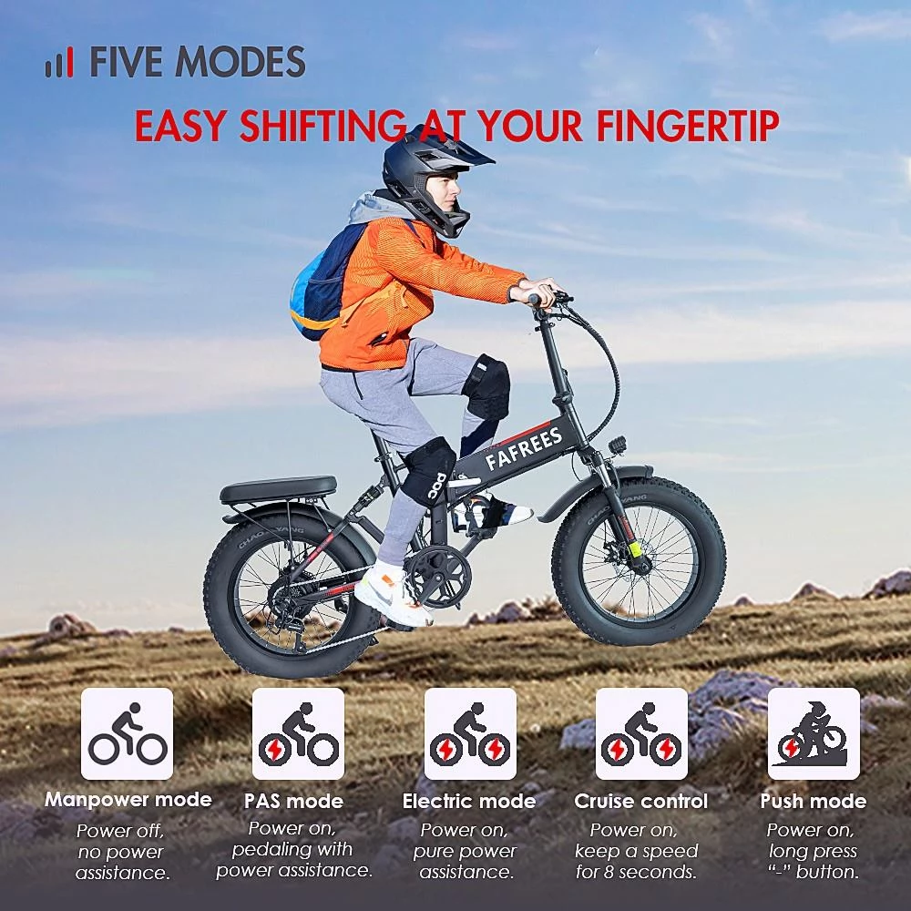 FAFREES F7 20*4.0 Inch Fat Tires Foldable Electric Bike - 250W Motor & 10Ah Lithium-Ion Battery