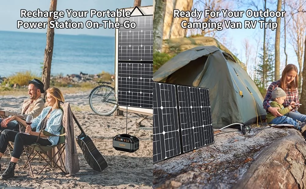 Flashfish A501 540Wh 500W Portable Power Station, SP 18V 100W Foldable Solar Panel Outdoor Emergency Power Supply Kit