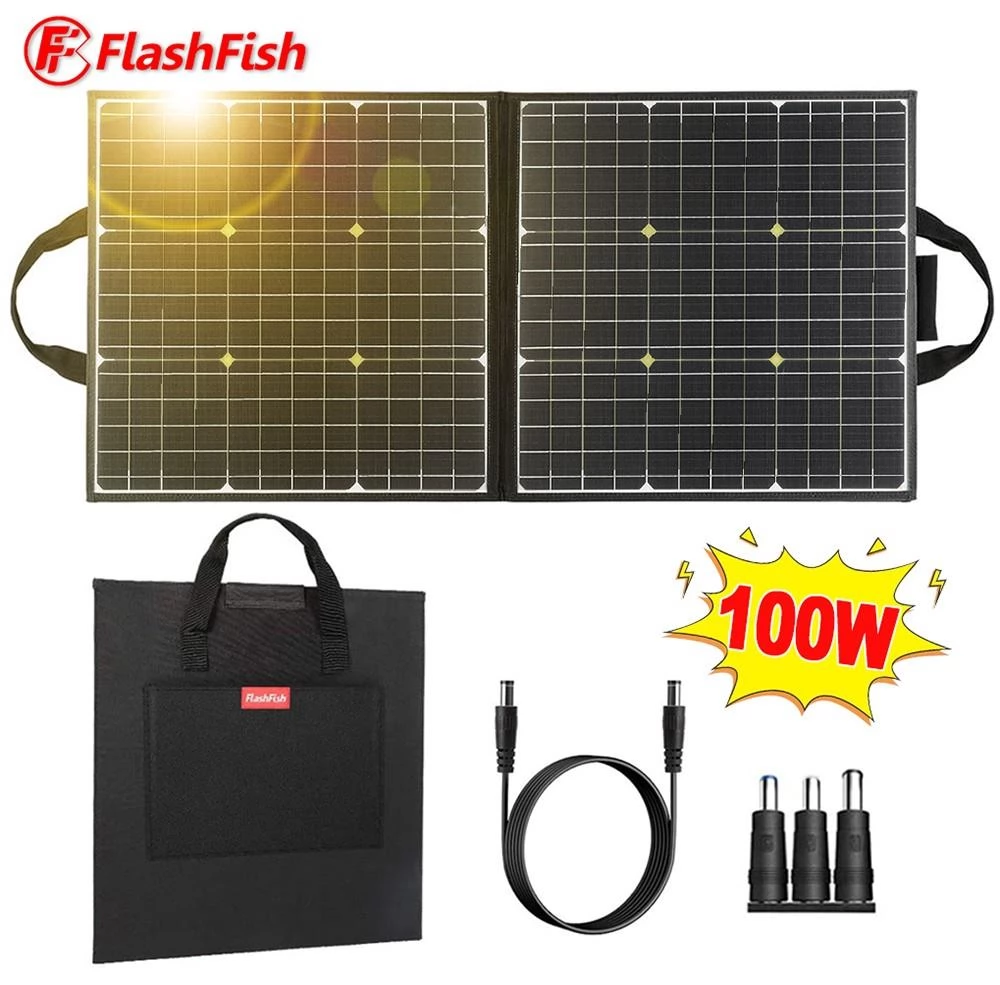 Flashfish A501 540Wh 500W draagbare krachtcentrale, SP 18V 100W opvouwbaar zonnepaneel Outdoor noodvoedingsset