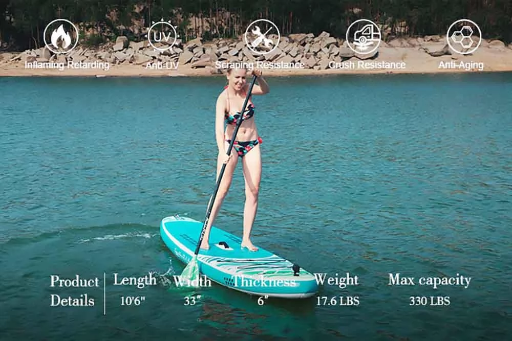 FunWater Adventure Ocean aufblasbares Stand Up Paddle Board mit Zubehör & wasserdichter Tasche (350x84x15cm)
