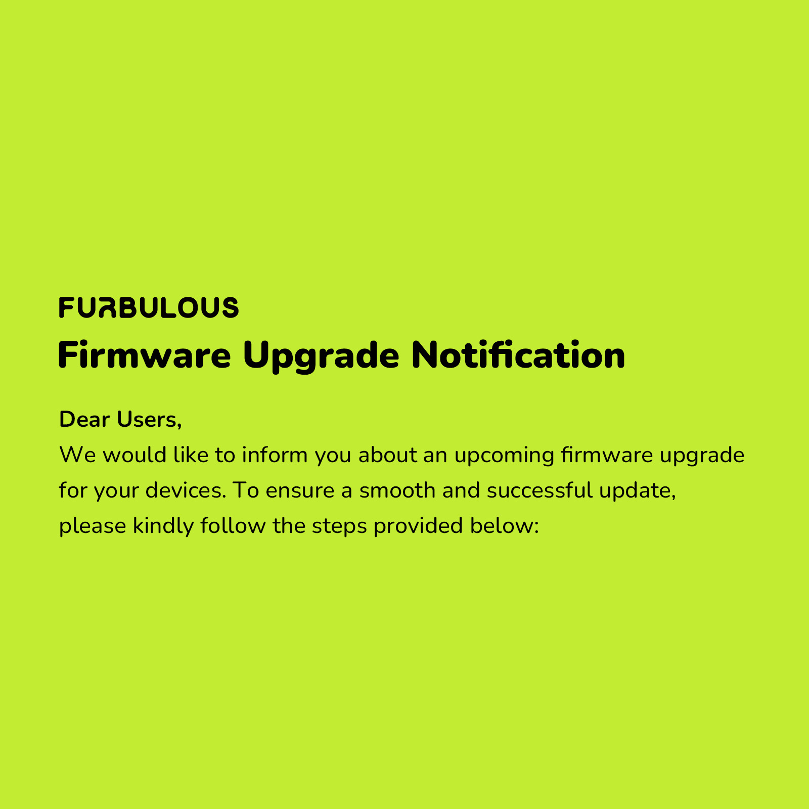 Firmware Update Message Furbulous Firmware Upgrade Notification - GEEKMAXI.COM
