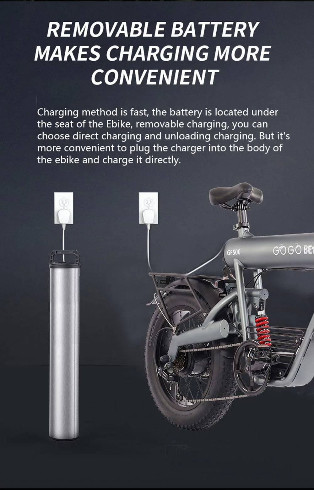 GOGOBEST GF500 20* 4,0 E-Bike mit Fettreifen – 750W bürstenloser Motor und 48V 20Ah Batterie