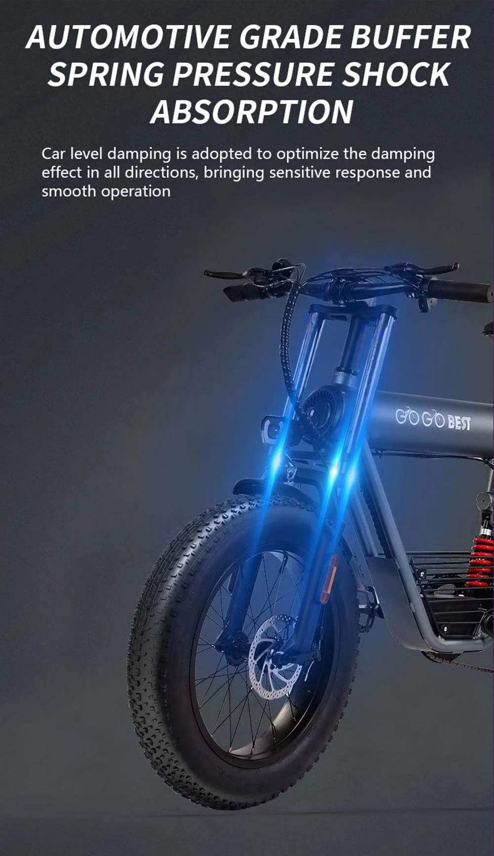 GOGOBEST GF500 20*4.0 Inch Fat Tire Electric Bike - 750W Brushless Motor & 48V 20Ah Battery