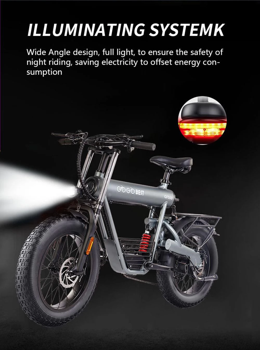GOGOBEST GF500 20* 4,0 E-Bike mit Fettreifen – 750W bürstenloser Motor und 48V 20Ah Batterie