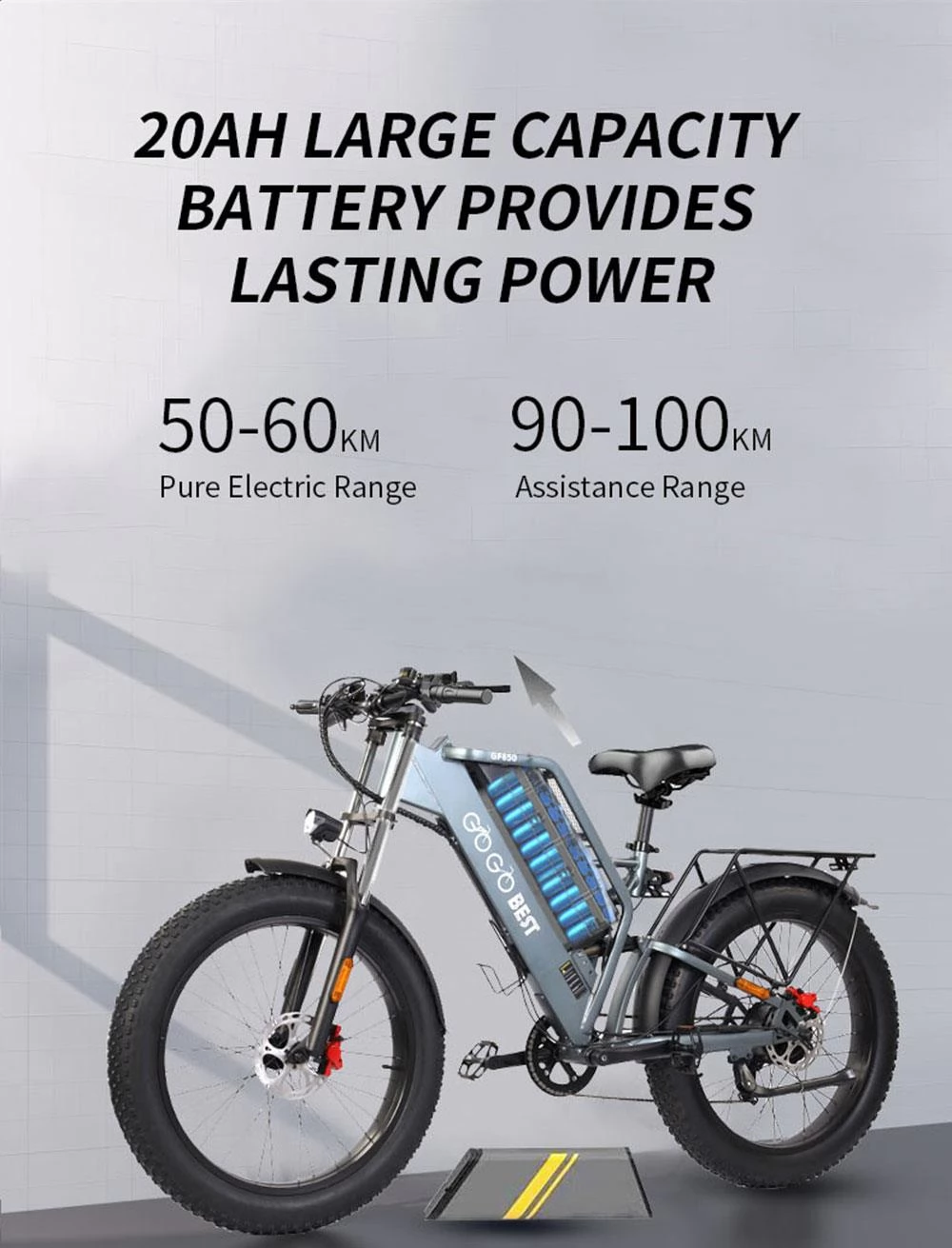 GOGOBEST GF650 26*4.0 Fat Tire Electric Bike - 1000W Dual Motor & 48V 20Ah Battery
