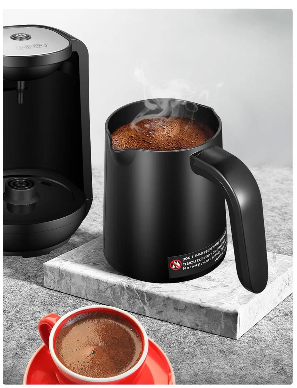 HiBREW H9 480W Automatic Turkish Coffee Machine, 250ml Electric Pot Ground Coffee Maker with LED Indicator