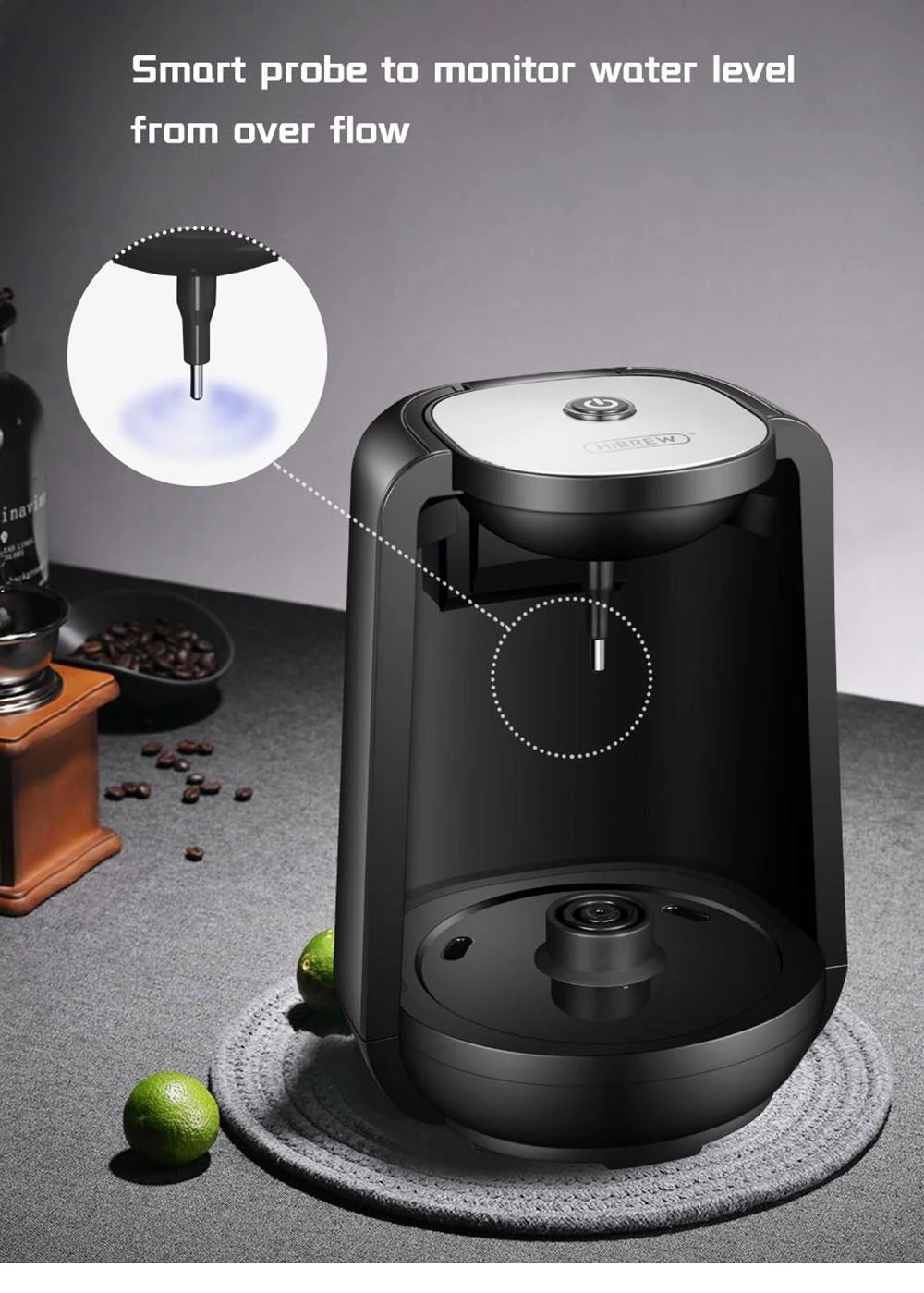 HiBREW H9 480W automatische türkische Kaffeemaschine mit LED Anzeige, 250 ml elektrische Kanne