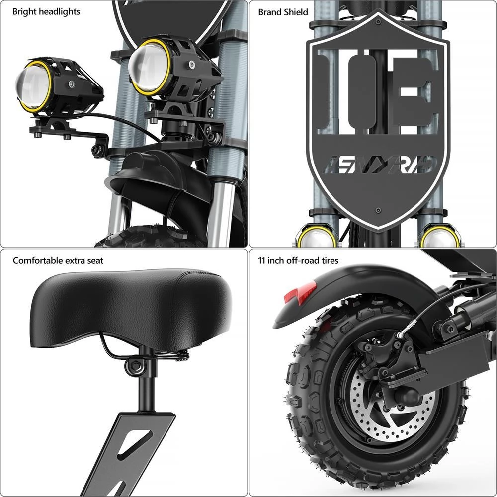 IENYRID ES20 11 Inch Off-road Tire Foldable Electric Scooter - 1200W*2 Motors & 48V20Ah Battery