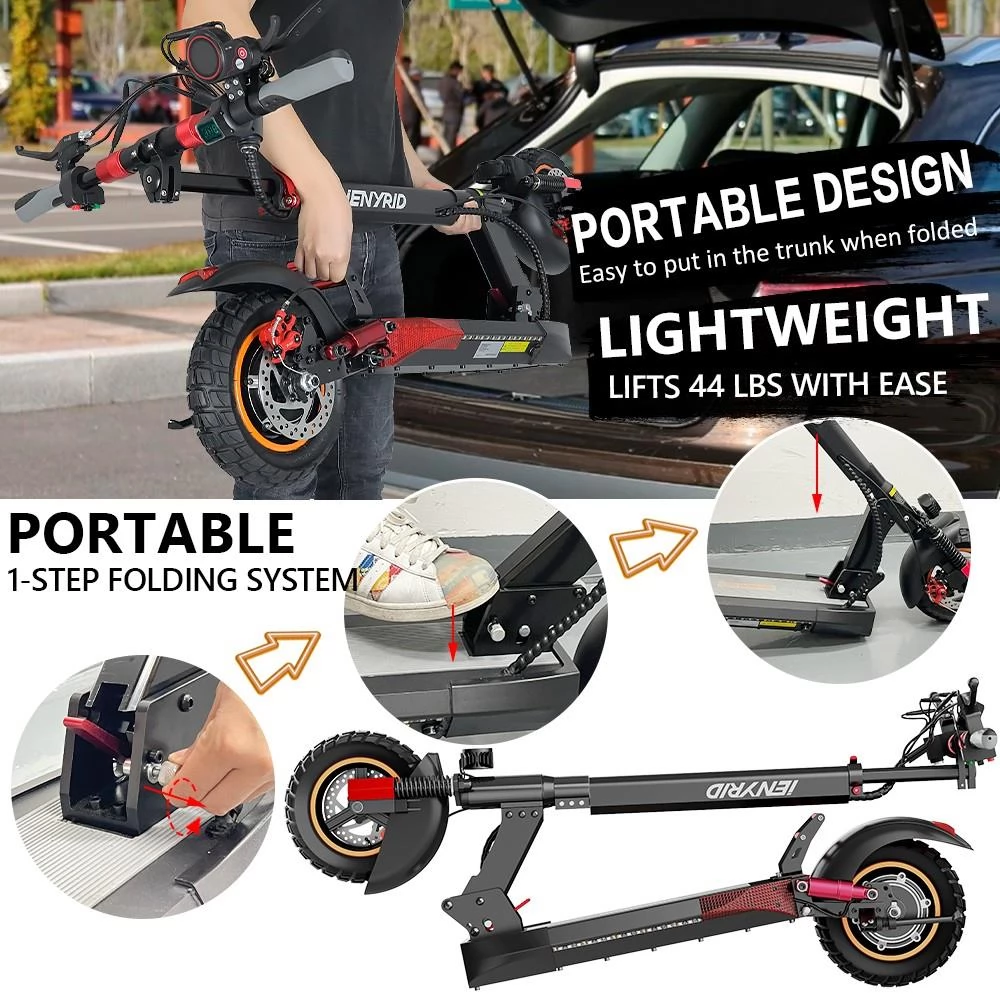 IENYRID M4 Pro S 10 Inch Off-road Tires Foldable Electric Scooter with Seat - 48V 500W Motor & 16Ah Lithium Battery