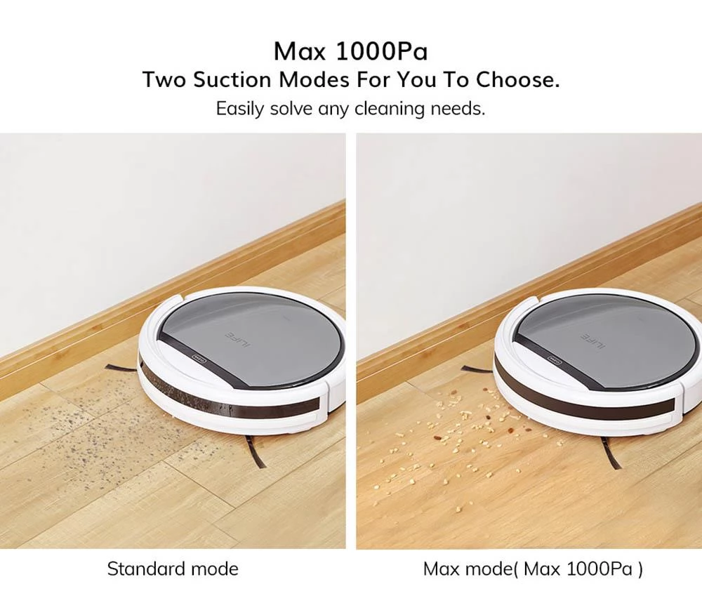 ILIFE V60 Pro Robot Vacuum Cleaner 1000Pa Suction Sweep Wet Mopping Appliances Hard Floor Ultra Thin