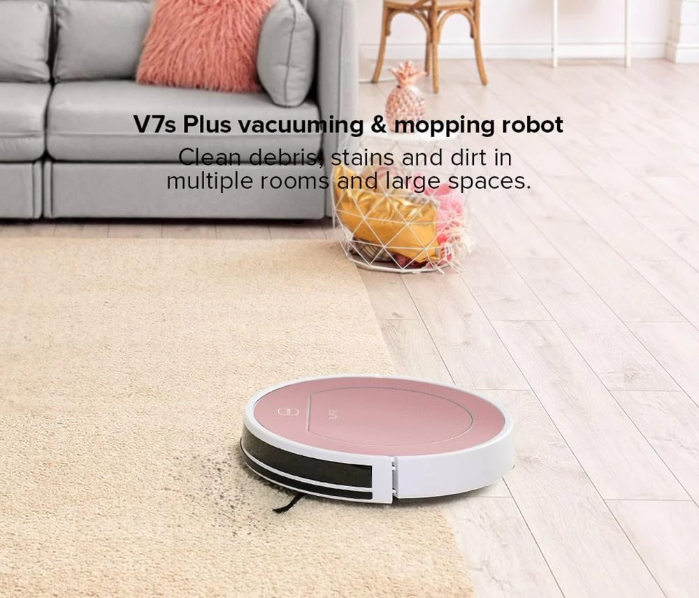 ILIFE V7s Plus Robot Stofzuiger, Stofzuigen & Dweilen, 300ml Stofbox, i-Dropping Technologie