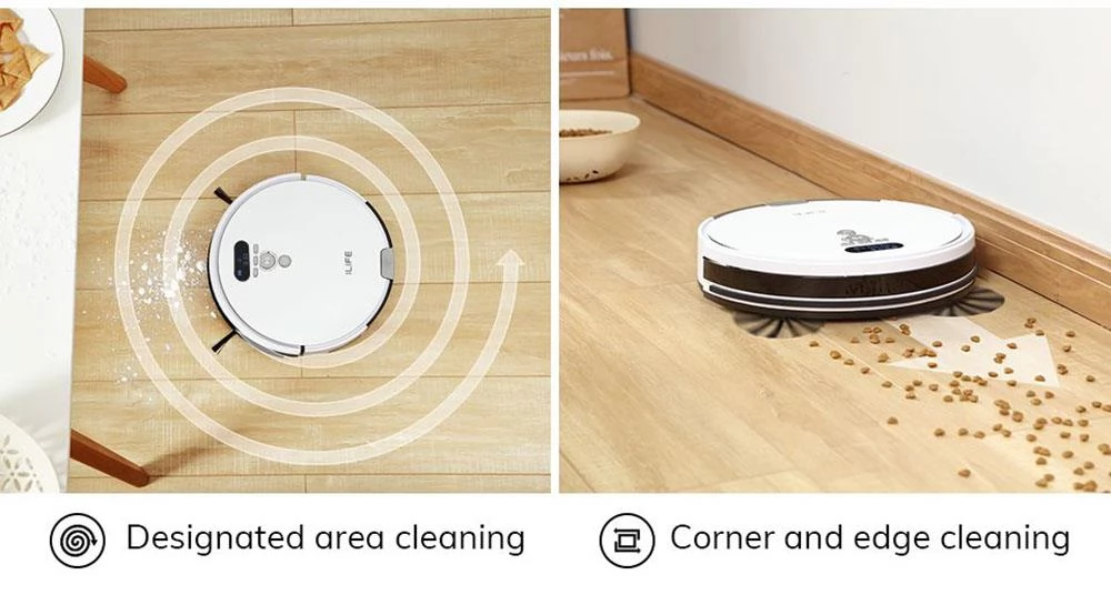 ILIFE V8 Plus Robot Vacuum Cleaner 1000Pa Suction Wet Mopping 750ml Large Dustbin Auto Obstacle Avoidance EU Version