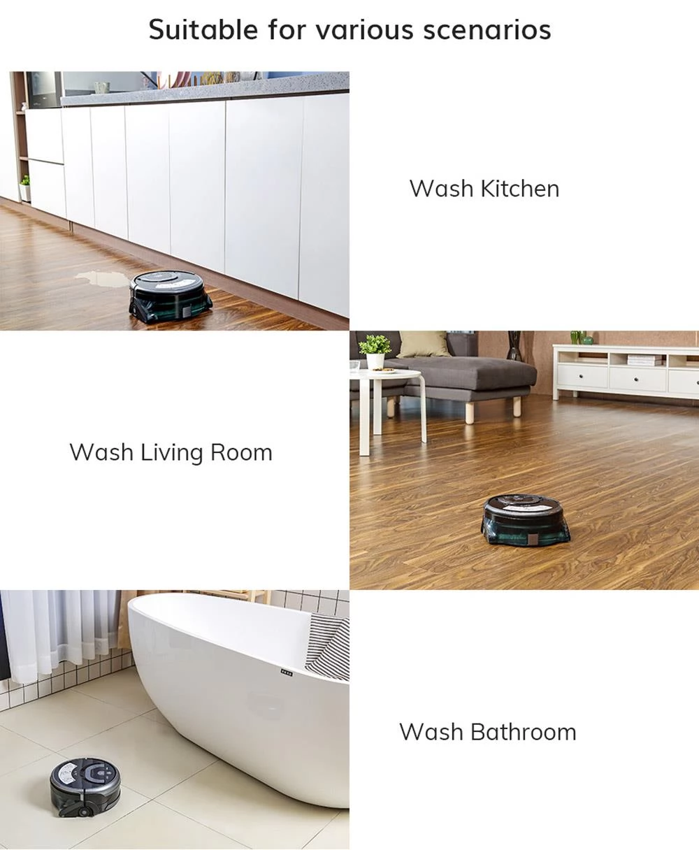 Ilife W400 1000pa Wischmopp-Roboter 900 ml Wassertank Gyroskopische Planung, verwendet für Küche, Bad, Wohnzimmer, Flur