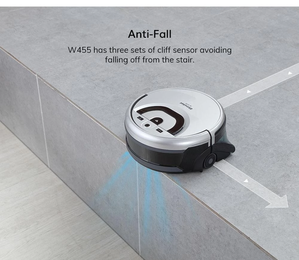 ILIFE W455 Floor Washing Robot 1000Pa Suction Shinebot Gyroscope Camera Navigation 900ml Water Tank APP Control EU Version