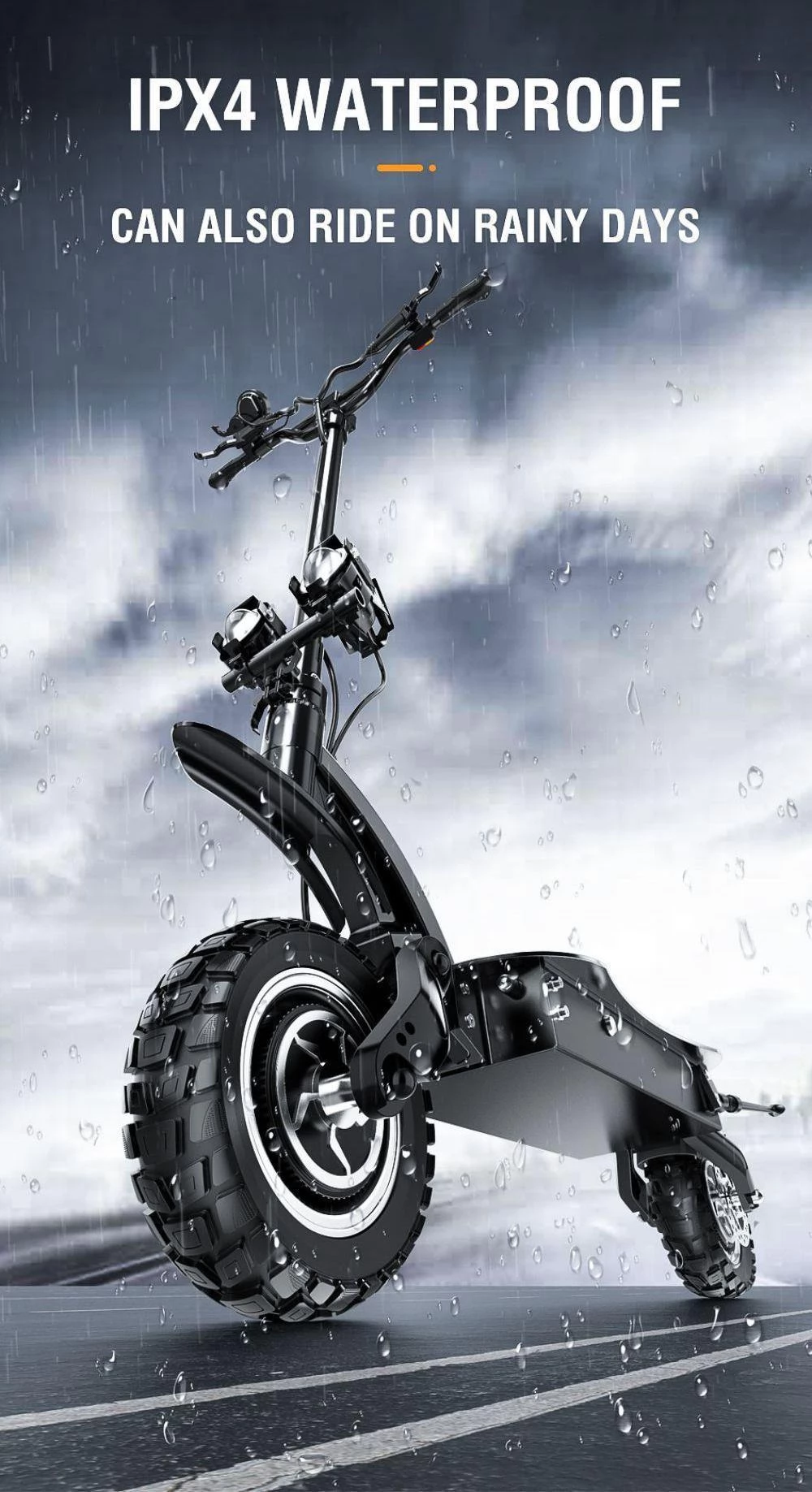 JANOBIKE X20 10 inch rubberen banden elektrische scooter hydraulische remsysteem - 1200W * 2 motor & 52V 23.4Ah batterij