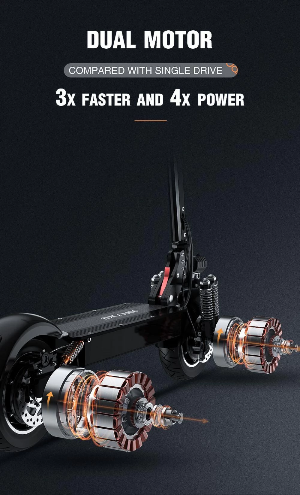 JANOBIKE T10 opvouwbare elektrische scooter 10  Rubberen banden 1000W*2 borstelloze motoren 23.4Ah Batterij