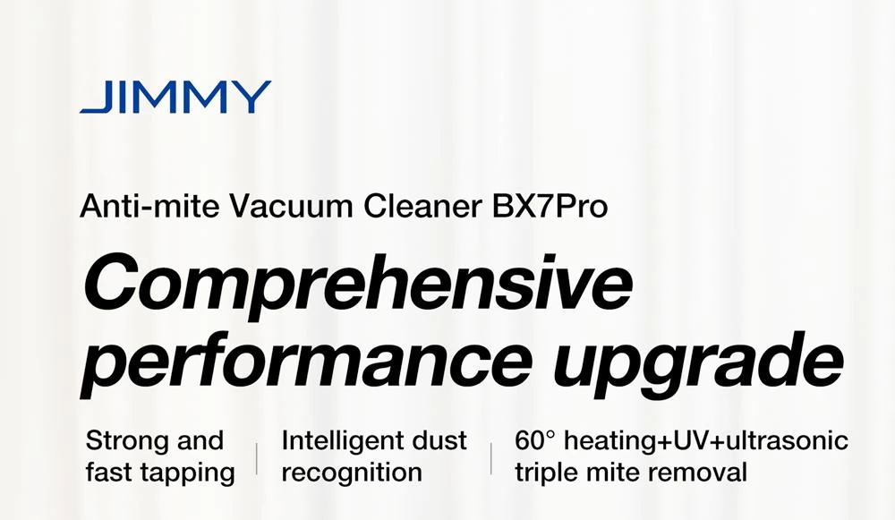 Jimmy BX7 Pro 700W Intelligenter Anti-Milben-Staubsauger mit Stauberkennung & Ultraschall-Saugleistung von 16 kPa