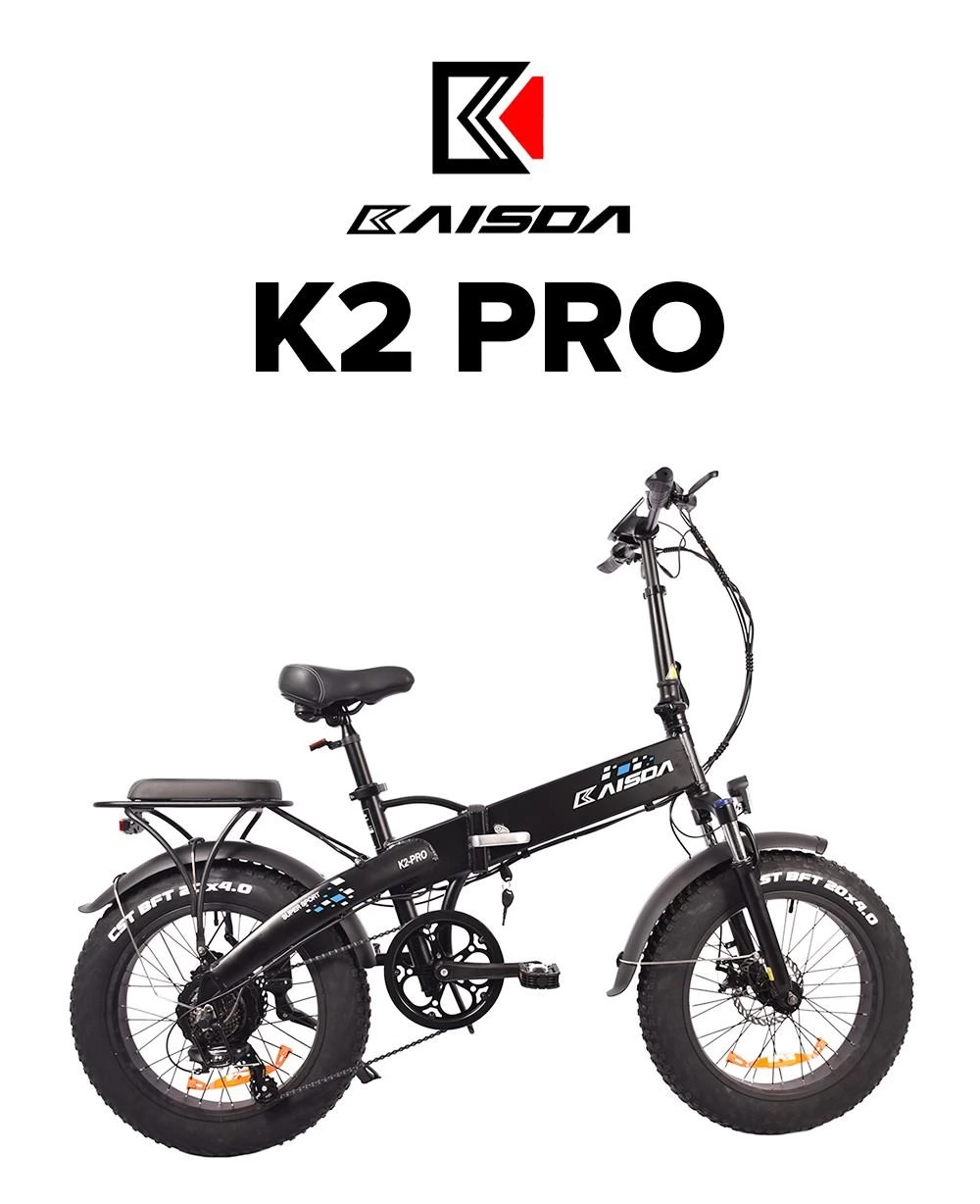 KAISDA K2 Pro 20*4.0 inch Fat Tire Foldable Electric Moped Mountain Bike - Bafang 350W Motor & 48V 12.8Ah Li-ion Battery
