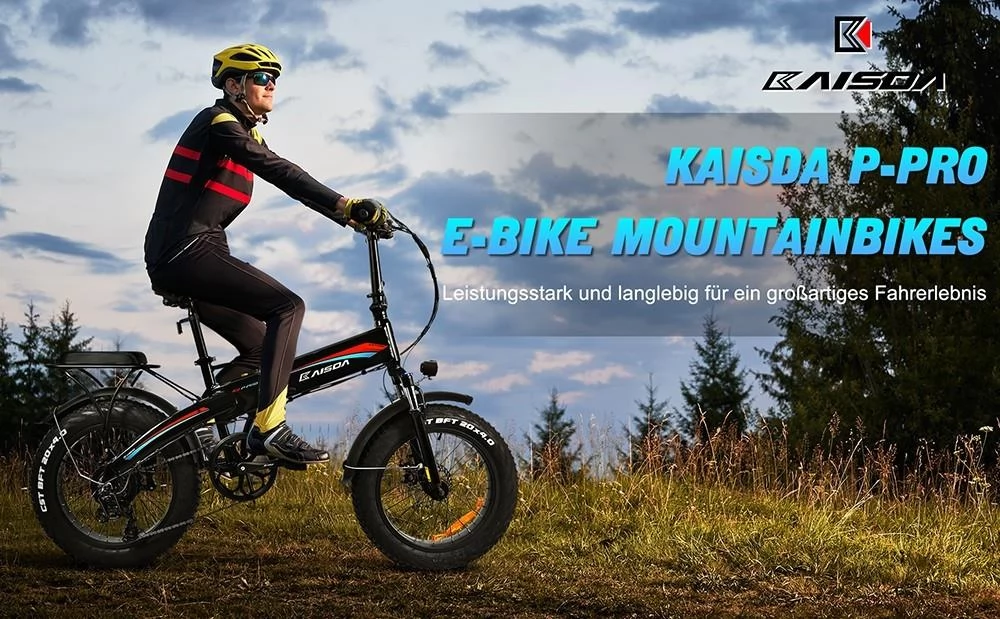 KAISDA K2P PRO 20*4.0 Inch Tire Foldable Electric Moped Bike, Bafang 750W Motor, 48V 15Ah Battery - Red Blue
