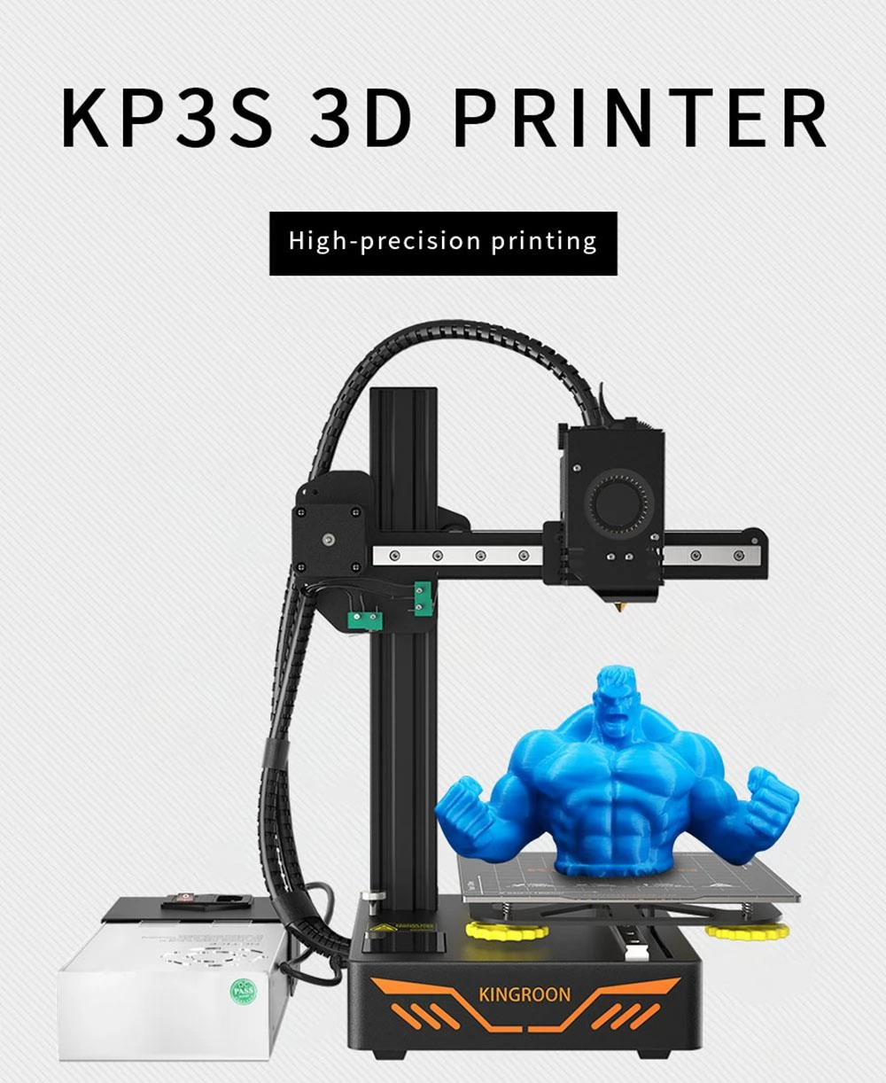 KINGROON KP3S 3D Printer één nozzle aluminium dubbele lineaire geleiderails dubbele koelventilatoren 180x180x180mm EU-stekker