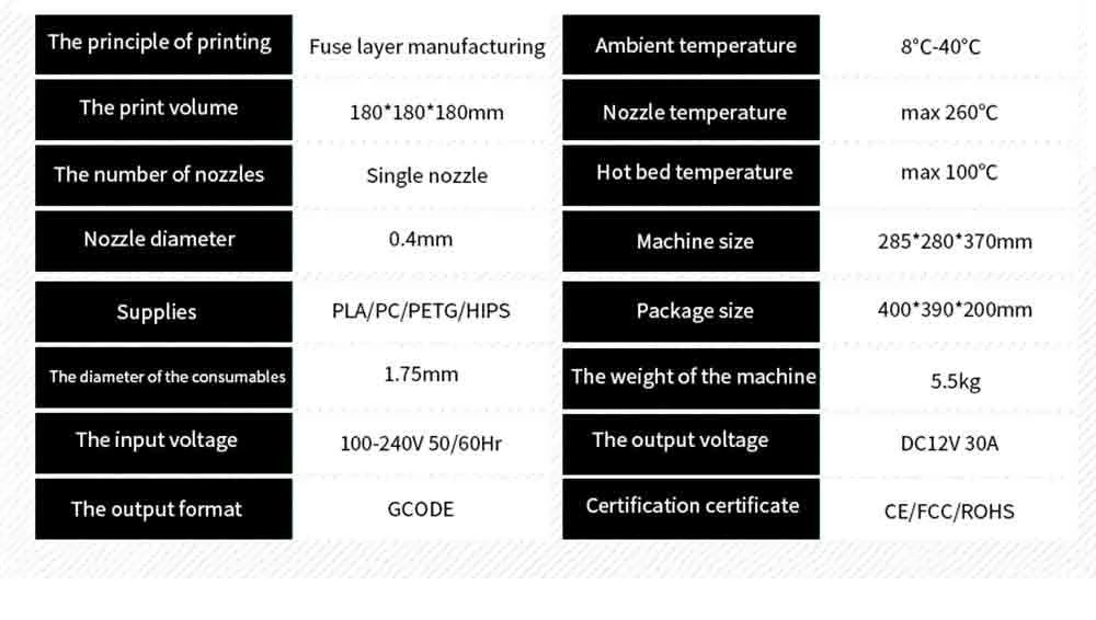 KINGROON KP3S 3D-Drucker Einzelne Düse Aluminium Doppelte Linearführungsschienen Doppelte Lüfter 180 x 180 x 180 mm (EU)