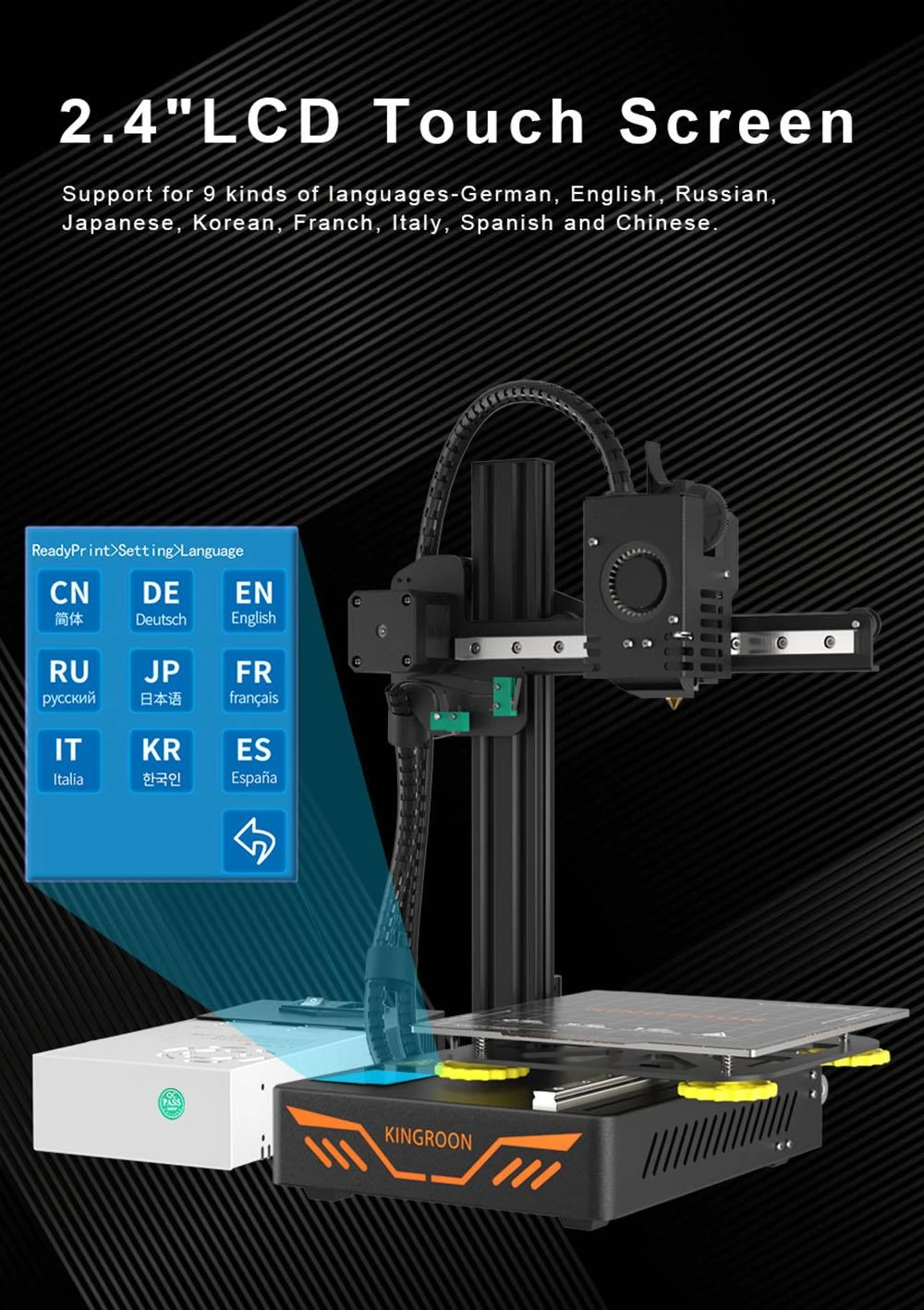 KINGROON KP3S 3D Printer Single Nozzle Aluminum Double Linear Guide Rails Double Cooling Fans 180x180x180mm EU Plug