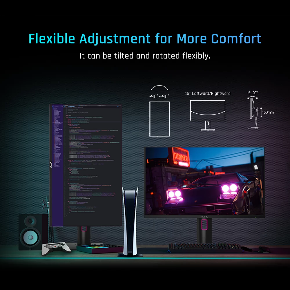 KTC M27P20 Pro 27 Inch Mini-LED Gaming Monitor, Fast IPS Panel, 3840x2160 UHD 160Hz, 1ms MPRT Response Time