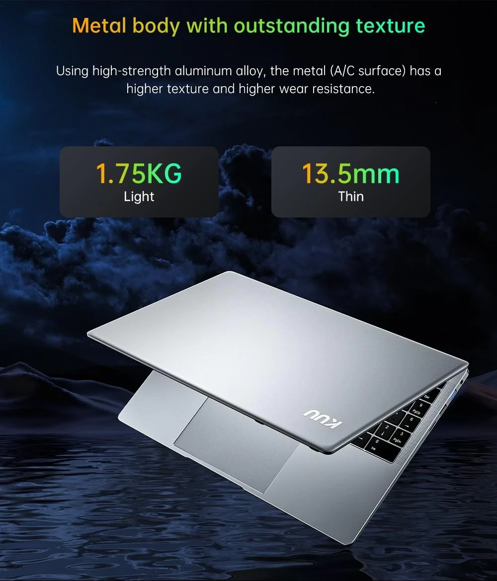 KUU G5 Laptop AMD R7 5800U processor 15,6 inch 1920*1080 IPS-scherm 16 GB DDR4 2666MHz 512 GB PCIE Windows 11 Pro