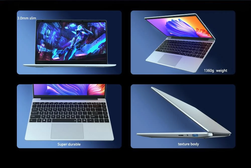 KUU XBOOK-2 14,1 Zoll Laptop Intel Gemini Lake J4105 8 GB RAM 256 GB SSD 1080P IPS WiFi Bluetooth Windows 11 Pro