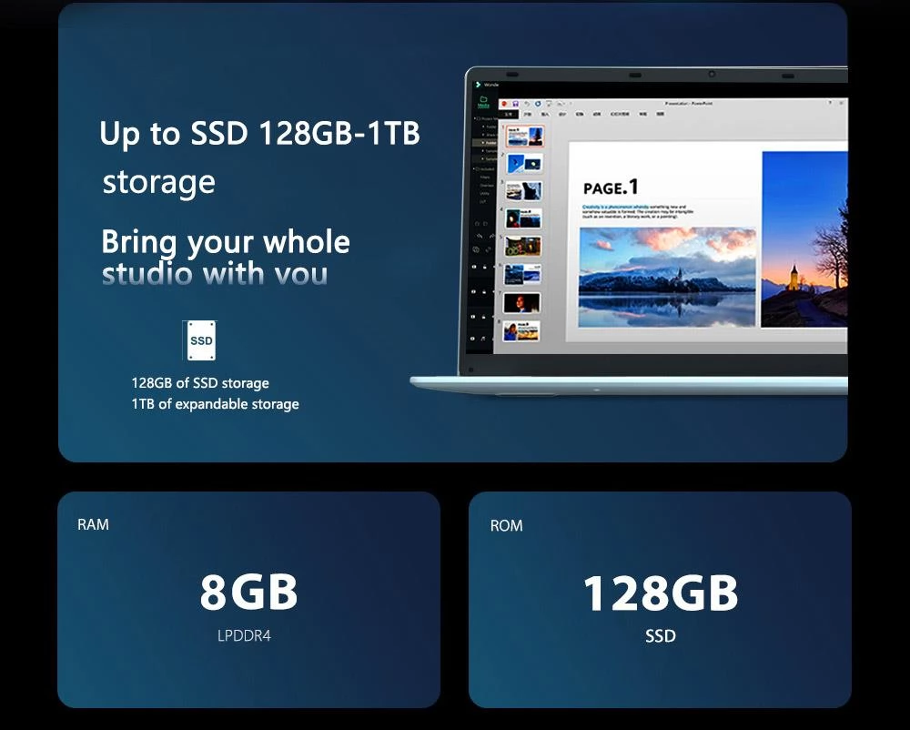 KUU XBOOK-2 14,1 Zoll Laptop Intel Gemini Lake J4105 8 GB RAM 256 GB SSD 1080P IPS WiFi Bluetooth Windows 11 Pro