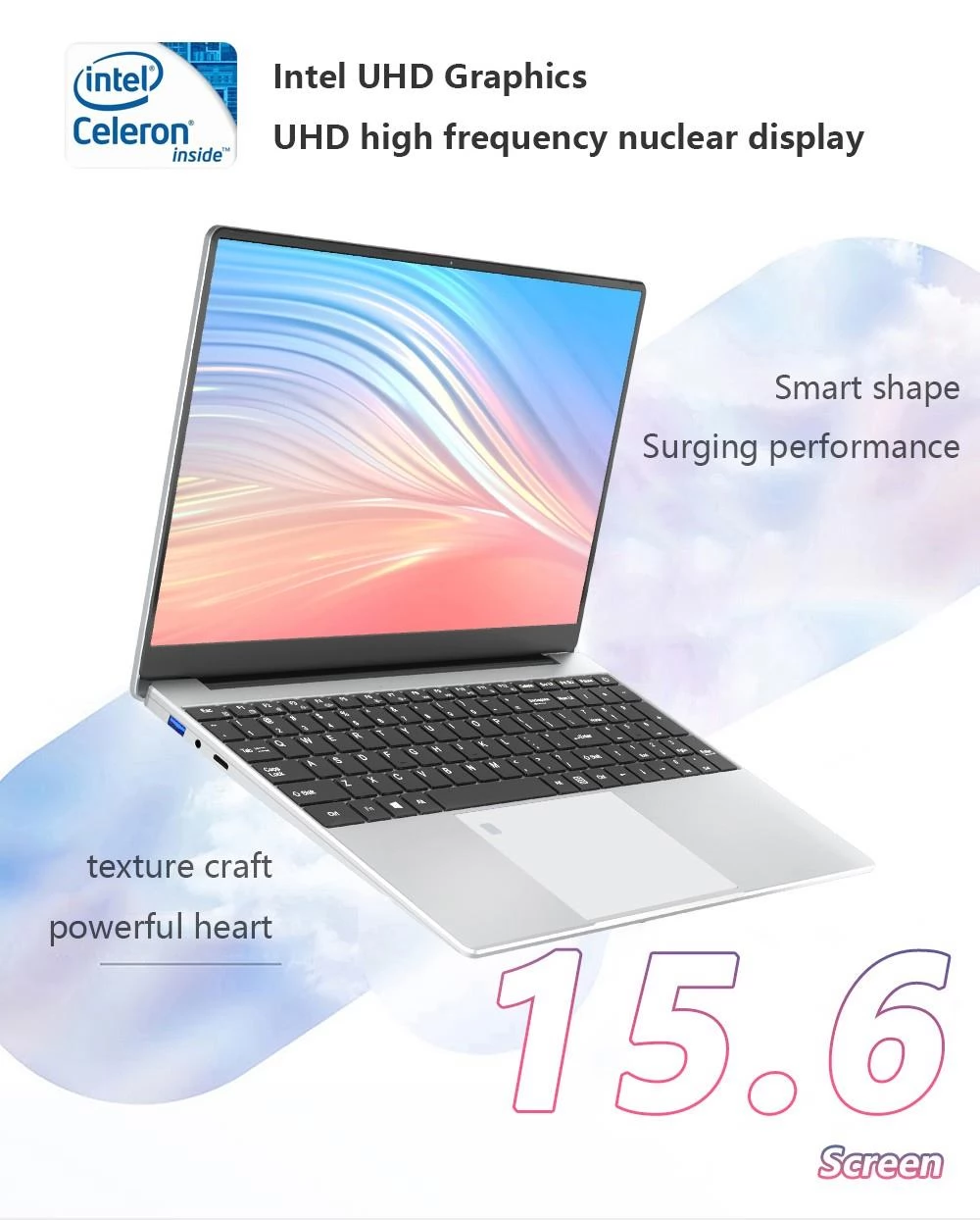 KUU YEPBOOK Ultra-thin Laptop 15.6-inch IPS Intel Celeron N5095 WiFi Bluetooth 4.2 Memory 16GB RAM 512GB SSD